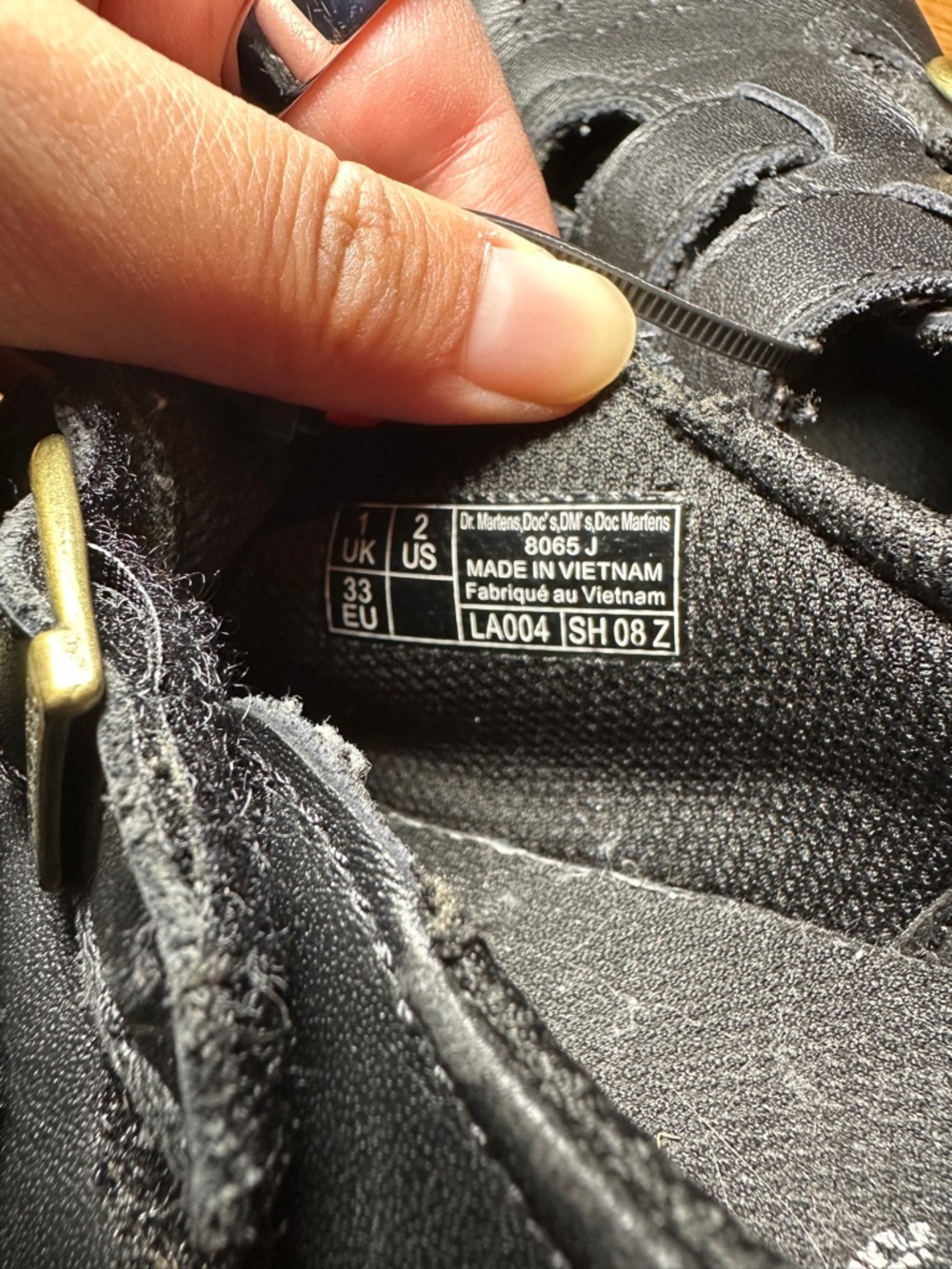 Dr. Martens Black Double-Buckle Mary Jane Shoes Kids US 2 - Picture 12 of 12